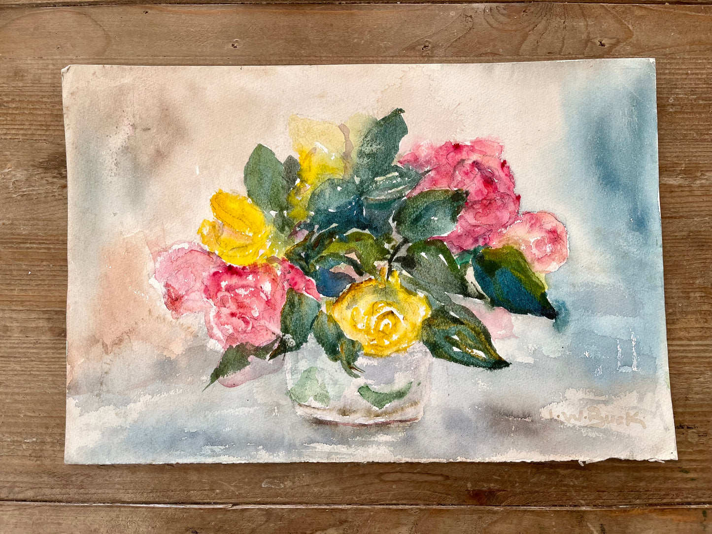 Set of Watercolor Paintings of Flowers