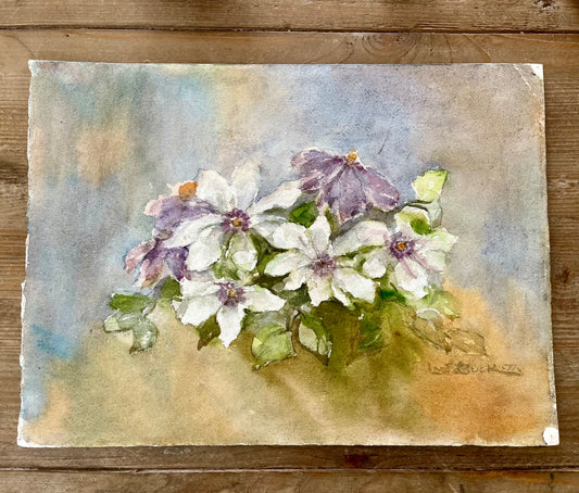 Set of Watercolor Paintings of Flowers